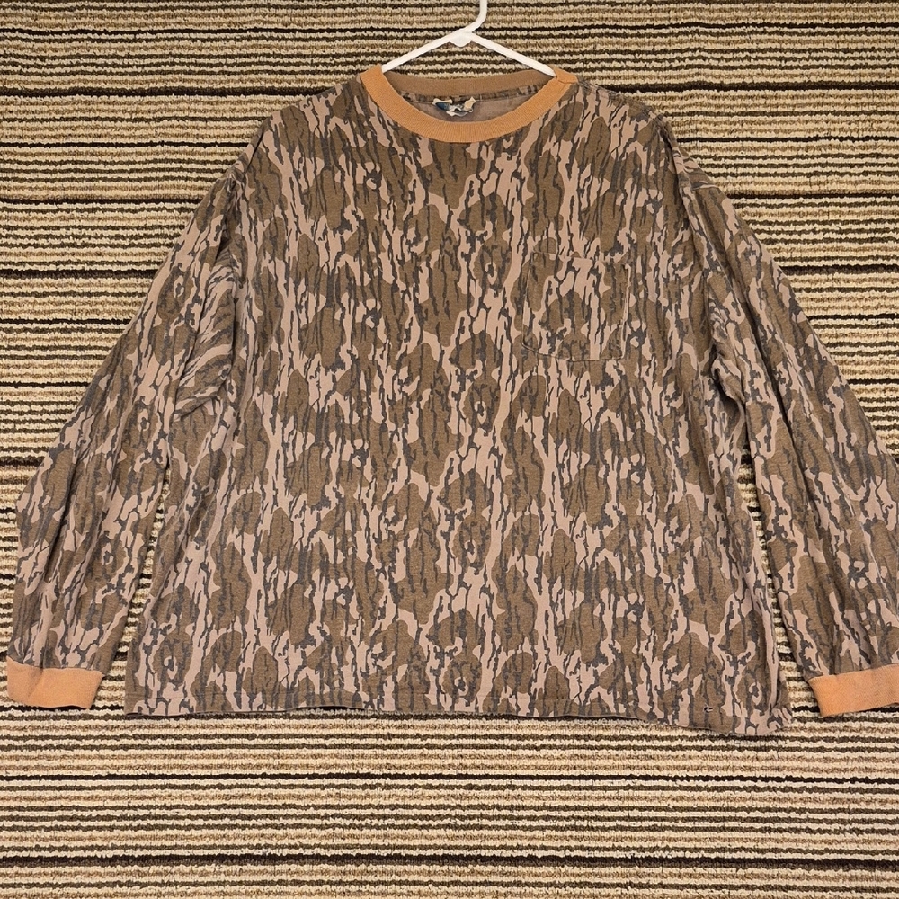 MOSSY OAK Camouflage USA Single Stitch XXL Mens Long Sleeve Shirt‎ VTG 80s RARE